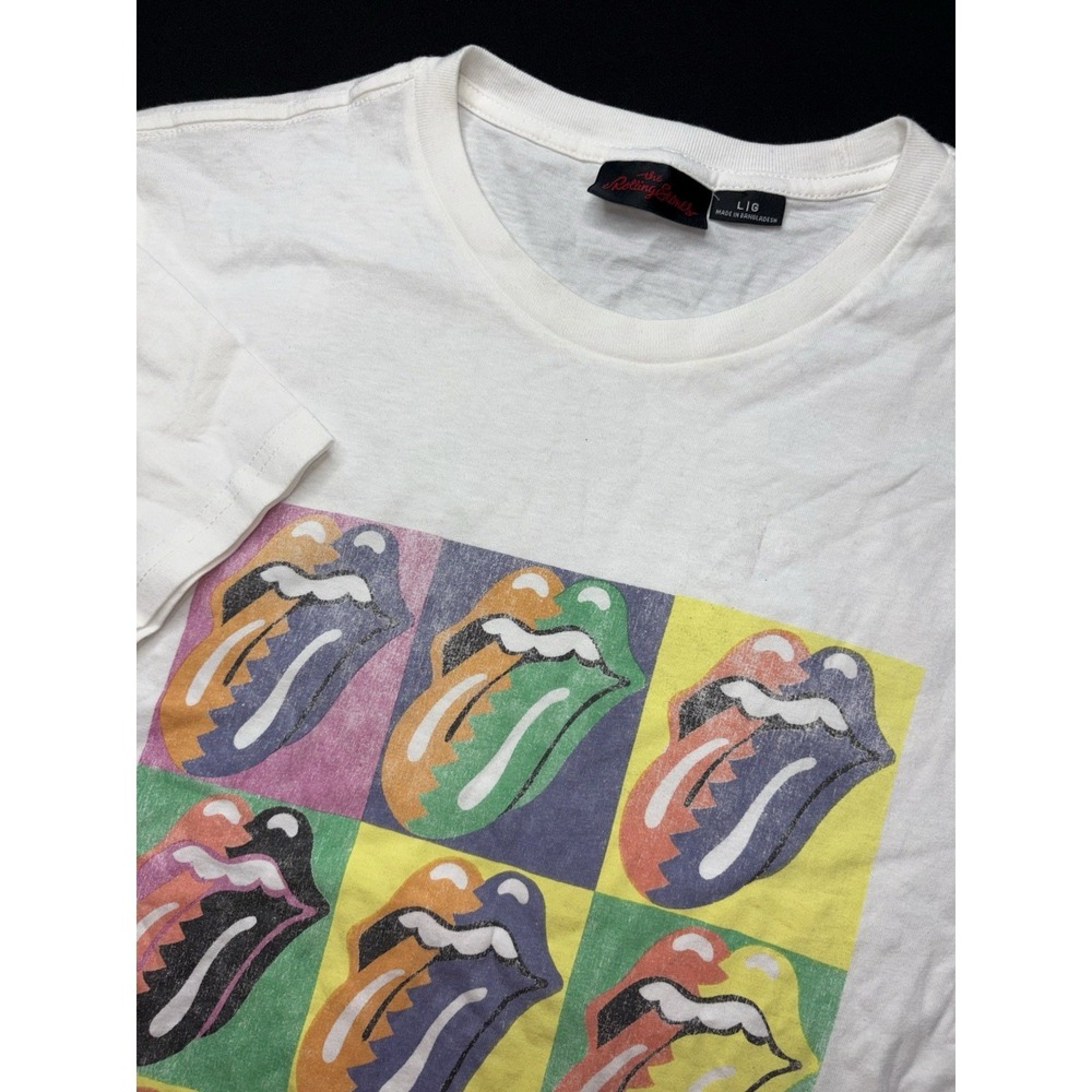 Rolling Stones 1989 Men's Large Warhol T-shirt Lips Tongue Colorful - Picture 2 of 12